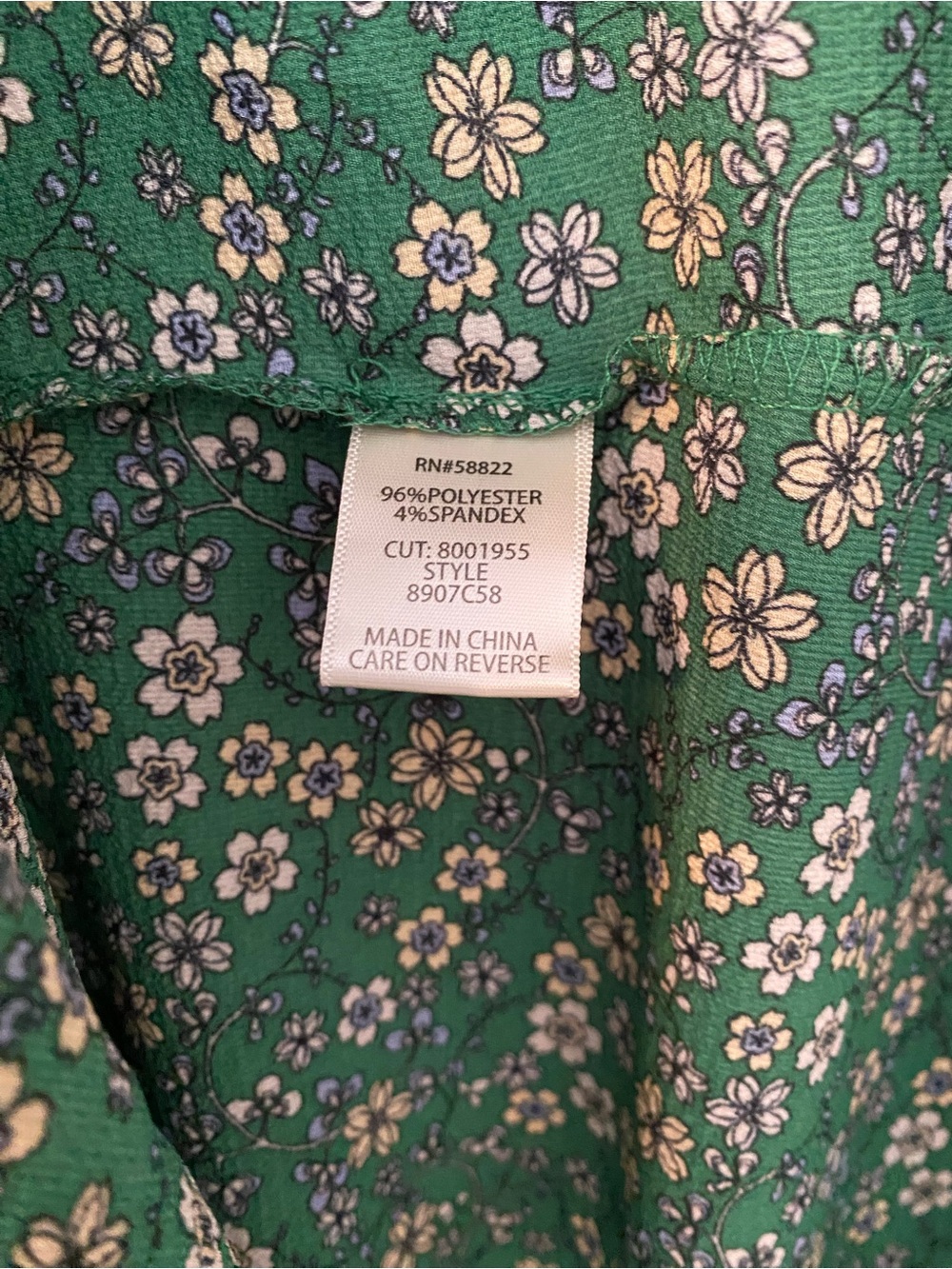 Green Floral Wrap Dress - Picture 9 of 11